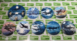 9x Royal Worcester and RAF Benevolent Fund Dambusters limited edition aviation plates