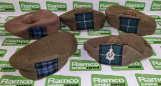 5x British Forces Scottish Tam O Shanter - Bonnet hats - see pictures for types