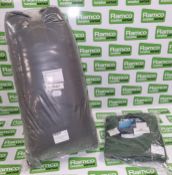 British Forces medium weight sleeping bag, Fecsa compression sack, Fecsa sleeping bag liner