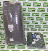 British Forces medium weight sleeping bag, Fecsa compression sack, Fecsa sleeping bag liner