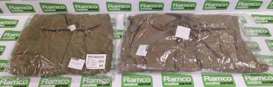 2x British Army long sleeved extreme cold weather shirts - Olive - sizes 1x 92, 1x 100