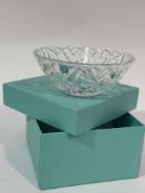 A German Crystal Tiffany sweats bowl, engraved verso Tiffany complete with Tiffany tissue and box,