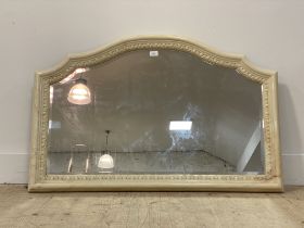 A composition simulated marble framed wall hanging mirror