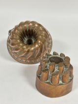 A 19thc  G & Co copper zinc lined mousse mould with impressed marks to rim W & c S 272, (H x 10 cm x