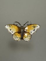A Norwegian silver miniature enamel butterfly brooch, no signs of damage or repairs, ( L x 2.5 cm)