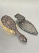 A Edwardian Birmingham silver Art Nouveau hair brush, no signs of hard solder or repairs and a