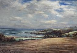 John C Gray (Scottish 1880-1945), Shore Scene, oil on canvas, signed bottom left in a gilt frame. (