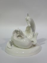 A Royal Doulton, Images, The Gift of Life white glazed porcelain sculpture of a mare and her