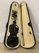 A modern full size Violin, complete with bow in hard case