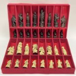 A full boxed set of Gino Ferrari resin chess pieces modelled as Chinese figures