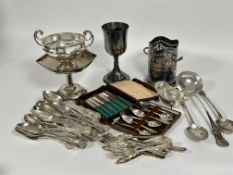 A collection of Epns including thirty single struck Kings Pattern table spoons, two large serving