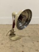 A mid century cream enamelled heat lamp by Pifco. H35cm.