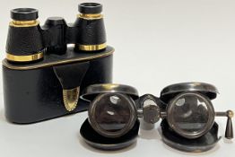 Two pairs of field glasses comprising a brass pair marked R & J Beck London 1914, and a boxed pair o