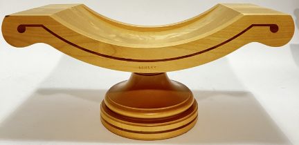 A David Linley of Pimlico sycamore stemmed fruit bowl in classical style, the front marked 'LINLEY'