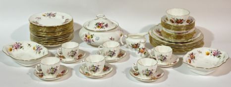 A Royal Crown Derby Bone China, Derby Posies XLVIII part dinner service comprising a tureen and