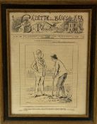 A framed front page illustrated cover issue no 630 of La Gazette des Bains de Mer de Royan Sur L'