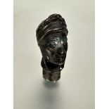 A cast patinated bronze walking stick handle after bust of Dante Alighieri L x 8cm