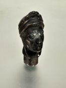 A cast patinated bronze walking stick handle after bust of Dante Alighieri L x 8cm