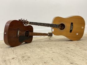 A 'Peerless' Folk model six string acoustic guitar, No. 3163, made in Japan (L100cm) together with a