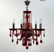 A full suite of Italian Murano glass light fittings, comprising eight wall sconces, each with twin