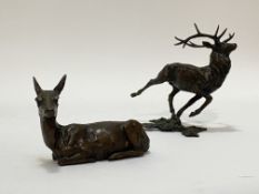 Theodore Gillick (1972-) a limited edition cast bronze modelled as a recumbent doe, signed 'Gillick'