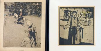 William Nicholson (British 1872-1949), Lord Roberts on Horseback print on brown paper,(30cmx25cm)