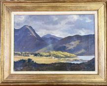 Julian Barrow (British 1939-2013), Loch Etive, oil on canvas, signed bottom right in a wooden gilt
