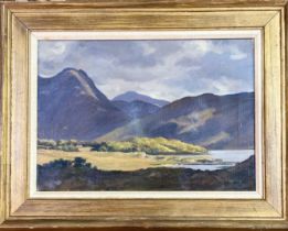 Julian Barrow (British 1939-2013), Loch Etive, oil on canvas, signed bottom right in a wooden gilt