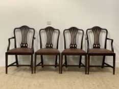 A set of four (2+2) early 20th century mahogany dining chairs in the Georgian style, together with