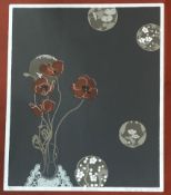 Bel Cowie (1943-1983), Mountain Poppies screen-print 8/26, signed, titled and dated March'87