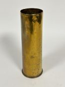 A 1940 WW II No II brass shell case poker stand H x 29.5cm