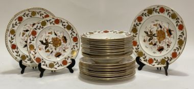 Royal Crown Derby, an 'Asian Rose' pattern part dinner service, including twelve dinner plates (