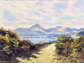 Alan Ardies (Irish), Mournes From the Wester Wau Dundrum, oil on canvas, signed bottom left in a