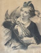 Emile Lassale (1813-1871), The Falcon, for Etudes Choisies published mid 19thc, watercolour