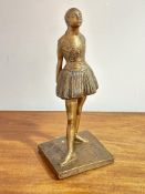 After Edgar Dagas, Little Dancer aged fourteen, gilt bronzed plaster figure impressed mark Allva