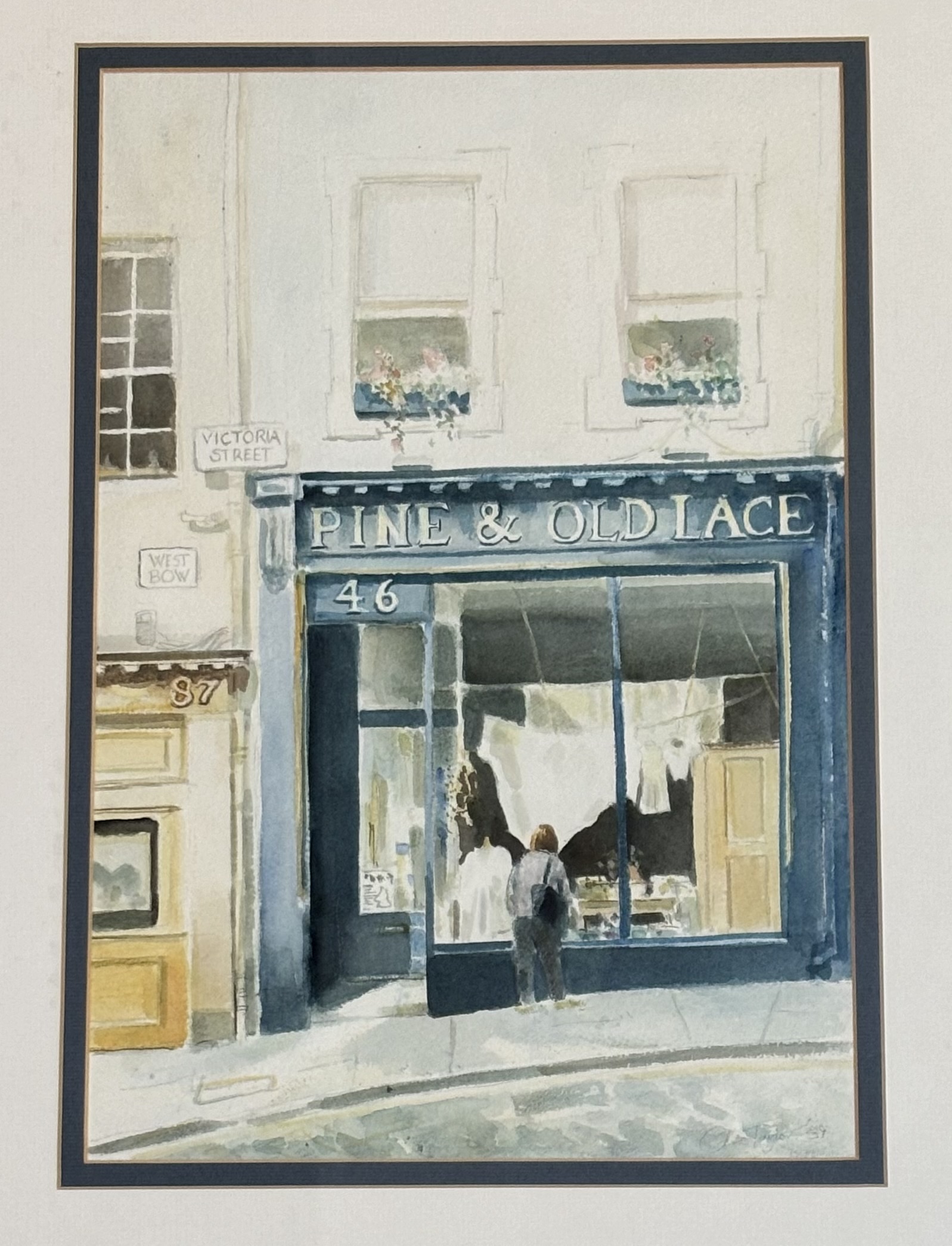 C.Taylor, Old Town, Victoria Street view, watercolour and pencil, signed and dated '59 pencil bottom