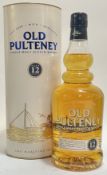 A boxed 70cl bottle of Old Pulteney 12 year Single Malt Scotch Whisky