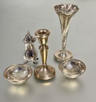 A pair of Birmingham silver  miniature circular pierced nut dishes D x 7cm, a London silver