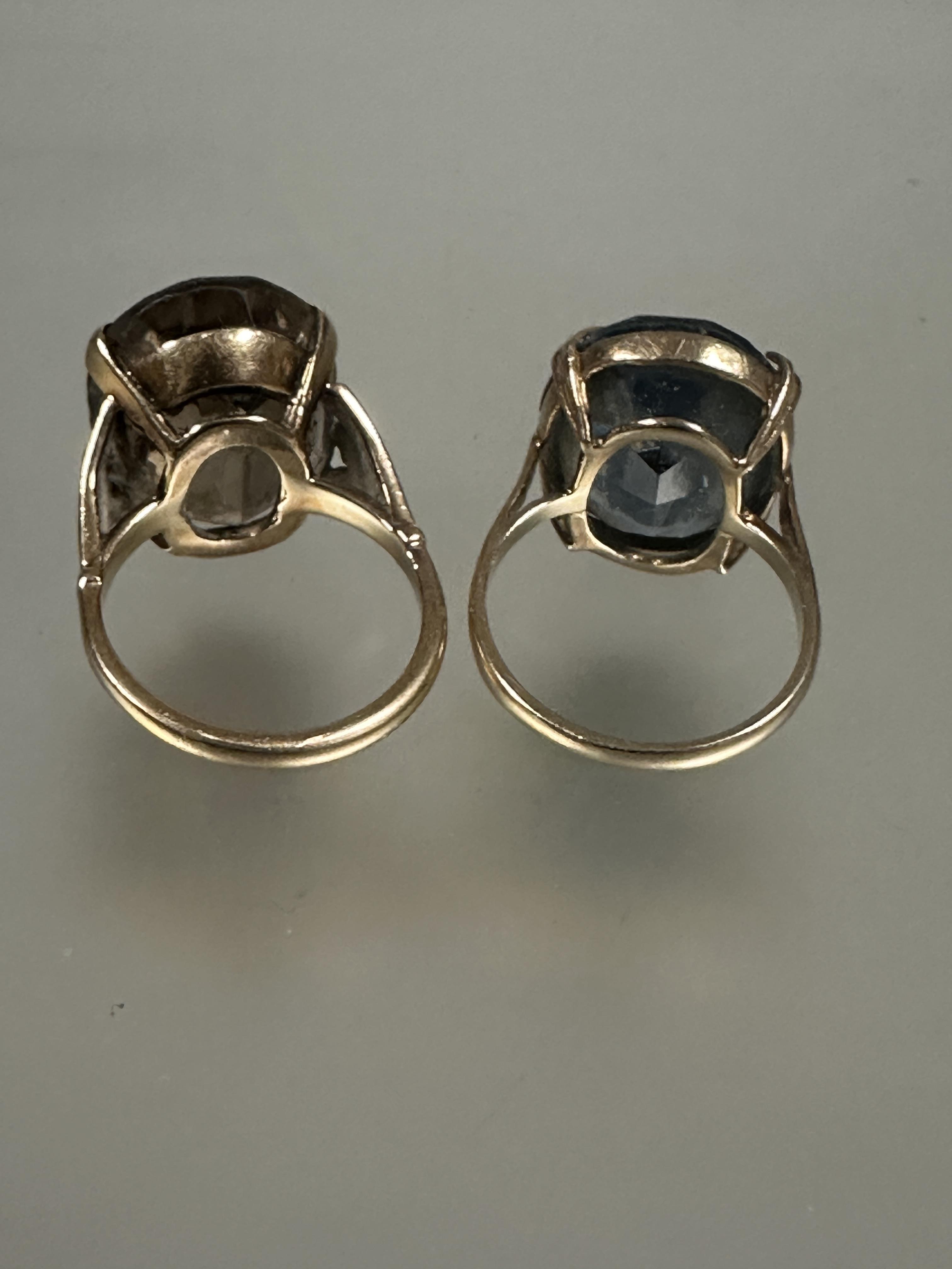 A 9ct gold dress ring set oval cut cairngorm in four claw setting, table shows signs of wear M/N and - Image 2 of 4