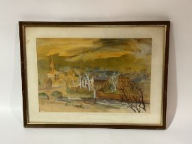 F.Blachert, Annan, watercolour and pencil on paper, signed and titled bottom right, framed. (