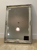 An 18th century style wall silvered composition wall hanging mirror with silvered frame 74cm x