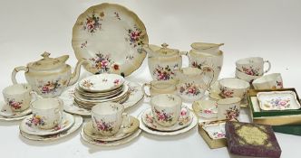 A Royal Crown Derby 'Derby Posies' pattern part tea/coffee set comprising two large plates (w- 27.
