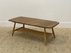 Ercol, a Vintage blonde elm and beech coffee table, the rectangular the shaped rectangular top