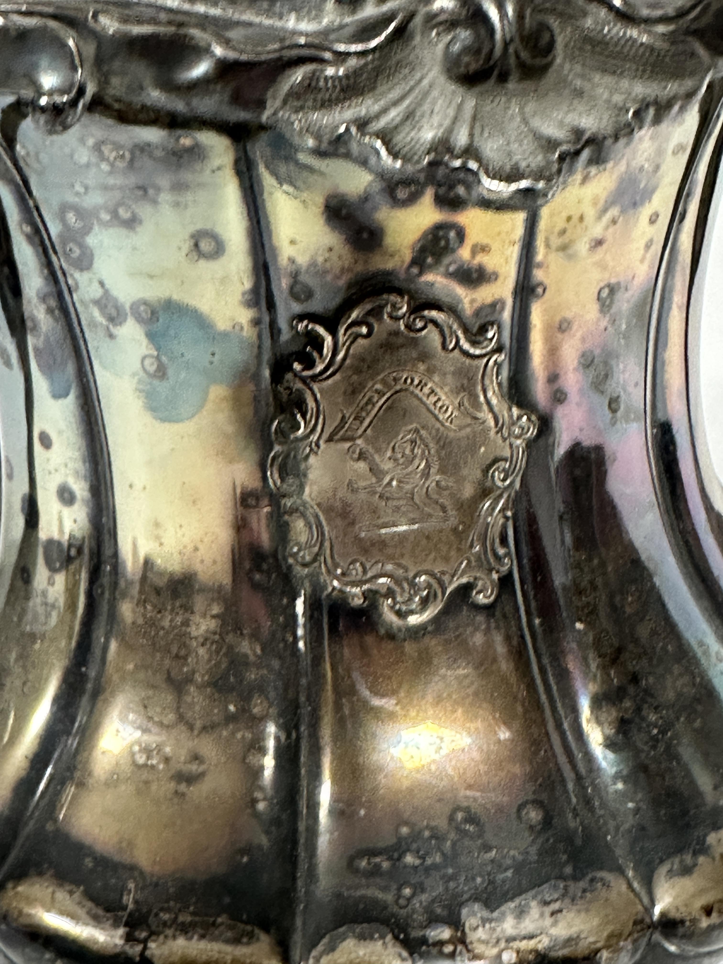 A 19thc Sheffield plated rococo style twin handled wine cooler with inset liner of outswept fluted - Image 3 of 3