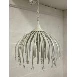 A contemporary seven branch pendent light fitting, with LED bulb holders and complete with chain and