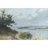 Signed indistinctly, Loch of Forfar, watercolour, signed bottom left in a wooden frame. (17.