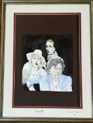 Raymond L. Maud, Infidelity, watercolour and pencil, signed, titled and dated 9/02, framed. (
