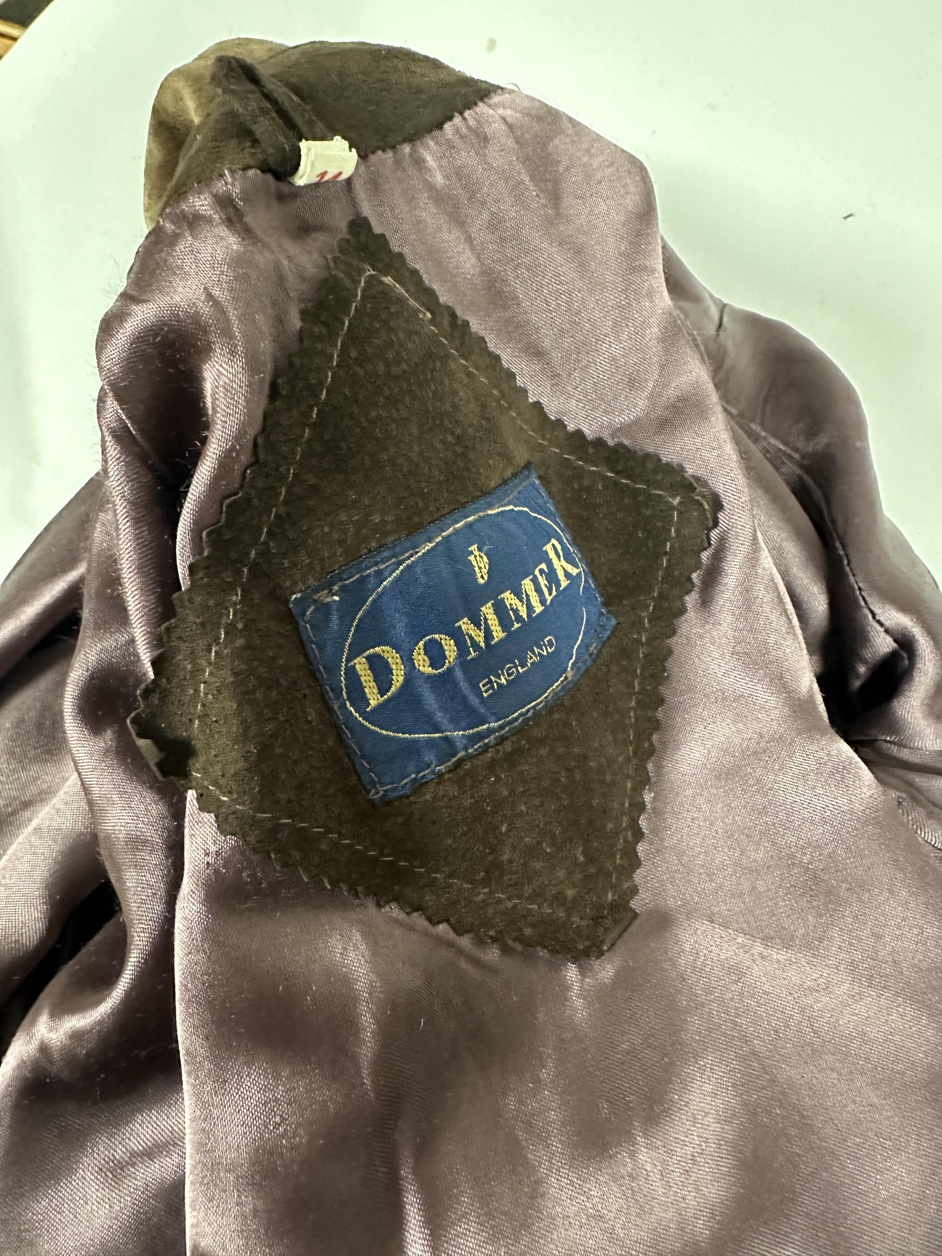 property of the late Countess Haig, a Dommer brown suede short jacket with twin pockets and three - Image 2 of 3