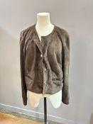 property of the late Countess Haig, a Dommer brown suede short jacket with twin pockets and three