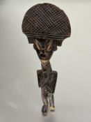 Property of the late Countess Haig, a Ashanti 1920s wood standing chip carved fertility figure